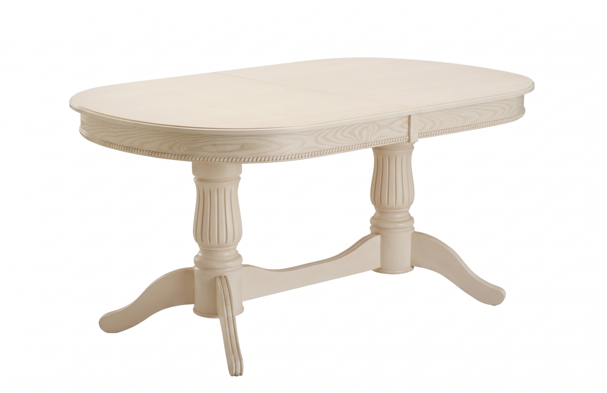 Стол Чарли раздвижной массив бука 160 (200/240)*100 Слоновая кость/декор 2