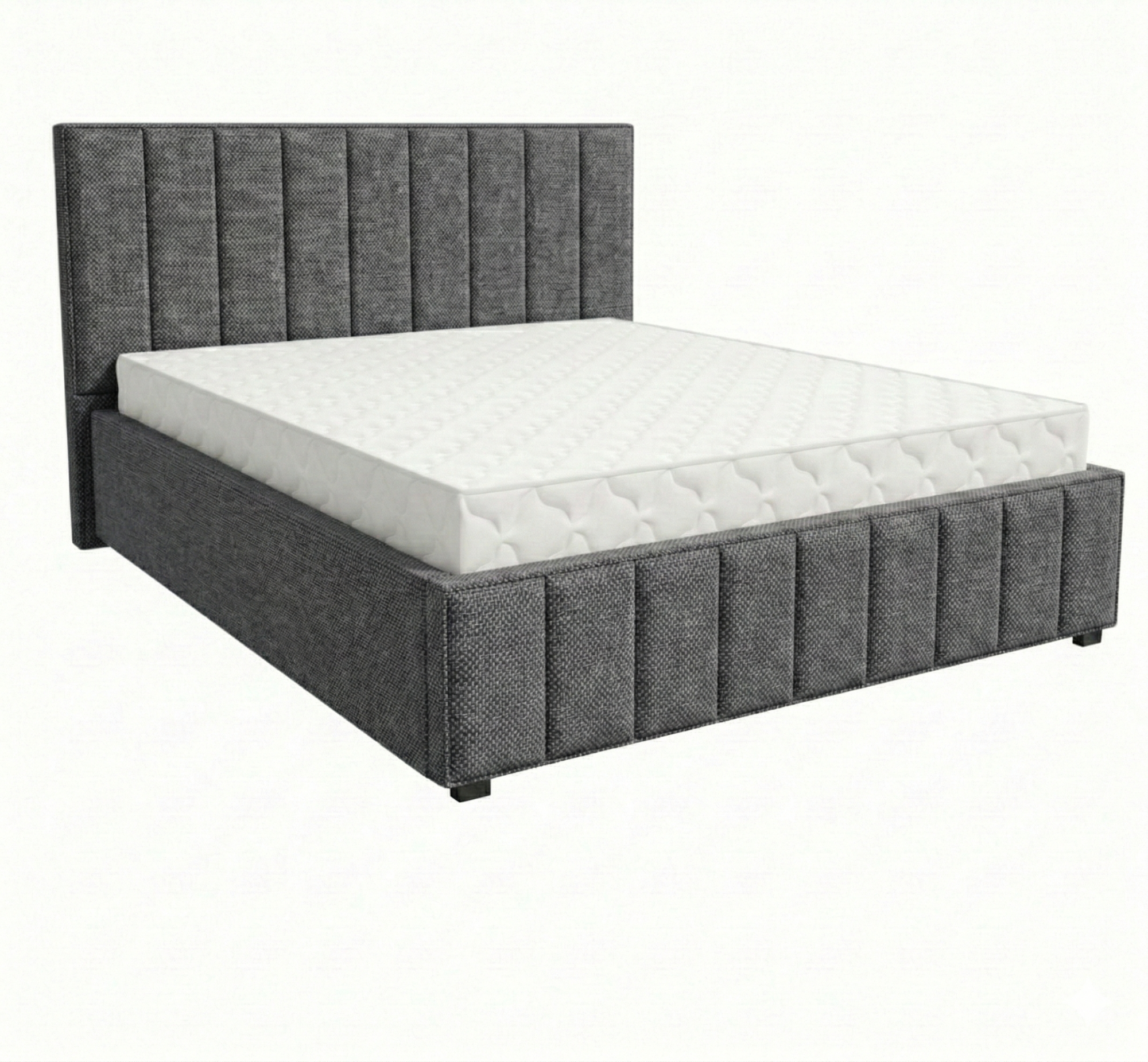 Кровать Кордова-1 1,6*2,0 с П.М. Тк. Vinuela 19 Anthracite UNIQ 7 кат  Апогей