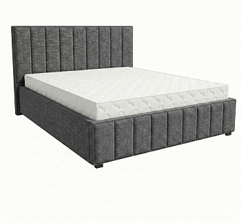 Кровать Кордова-1 1,6*2,0 с П.М. Тк. Vinuela 19 Anthracite UNIQ 7 кат  Апогей