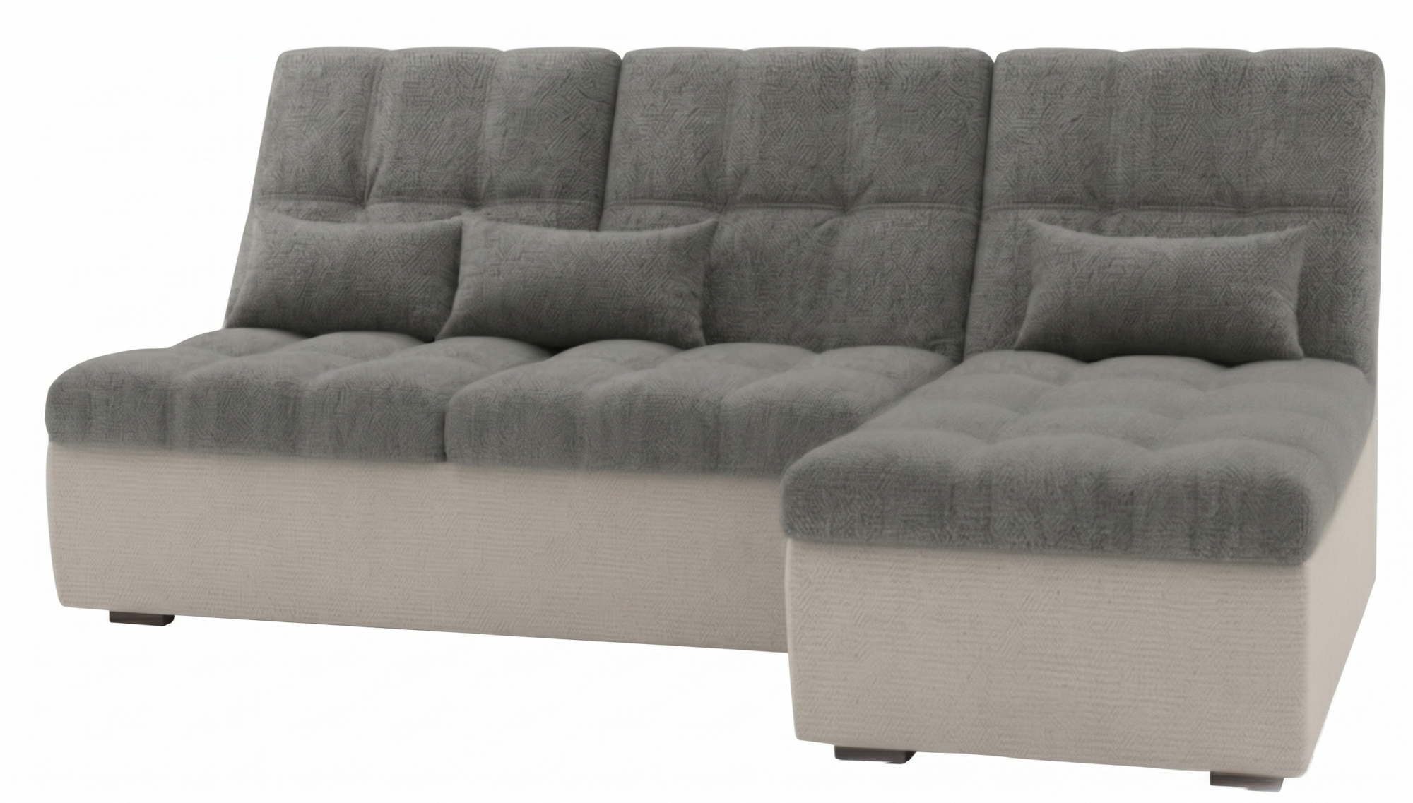 Диван угловой София-2 ДКУ-О латы Тк.Боска VL-1912-19 (темно-серый)+Боск VL-1912-17 (белый жемчуг) 1 