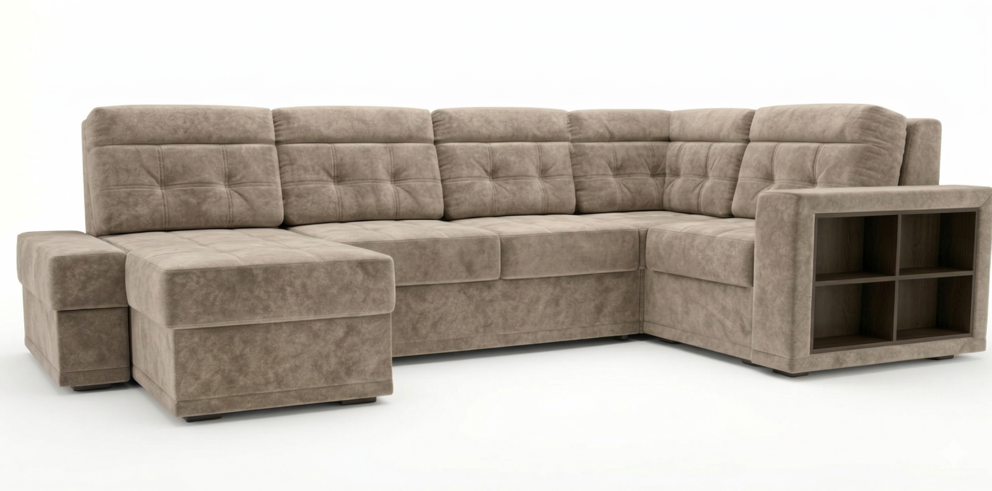 Диван угловой Мартин ДКУ-П Тк.Frisco 25 UNIQ коричневый кат 3 Апогей