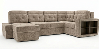 Диван угловой Мартин ДКУ-П Тк.Frisco 25 UNIQ коричневый кат 3 Апогей