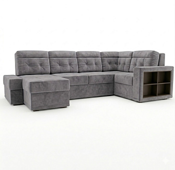 Диван угловой Мартин ДКУ-П Тк.SELFIE Stone серый 2 кат Апогей