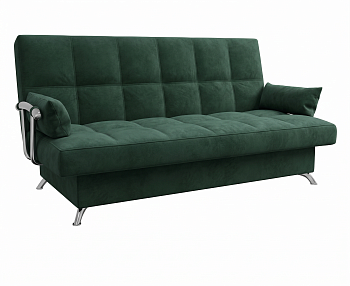 Диван Финка ДК с хром.бок. прямой Тк.SELFIE Dusty Green 2 кат Апогей