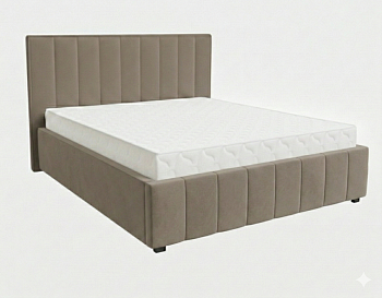 Кровать Кордова-1 1,6*2,0 с П.М. Тк. Brendy Latte серо-коричневый 4 кат Апогей