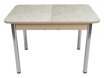 Стол Прямоугольный раздвижной 1100(1400)*700 ноги хром Бежевое Пл.5448 Альгамбра Висма