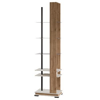 Гостиная Модена стеллаж МС-1 Дуб крафт табачный/Дуб крафт белый