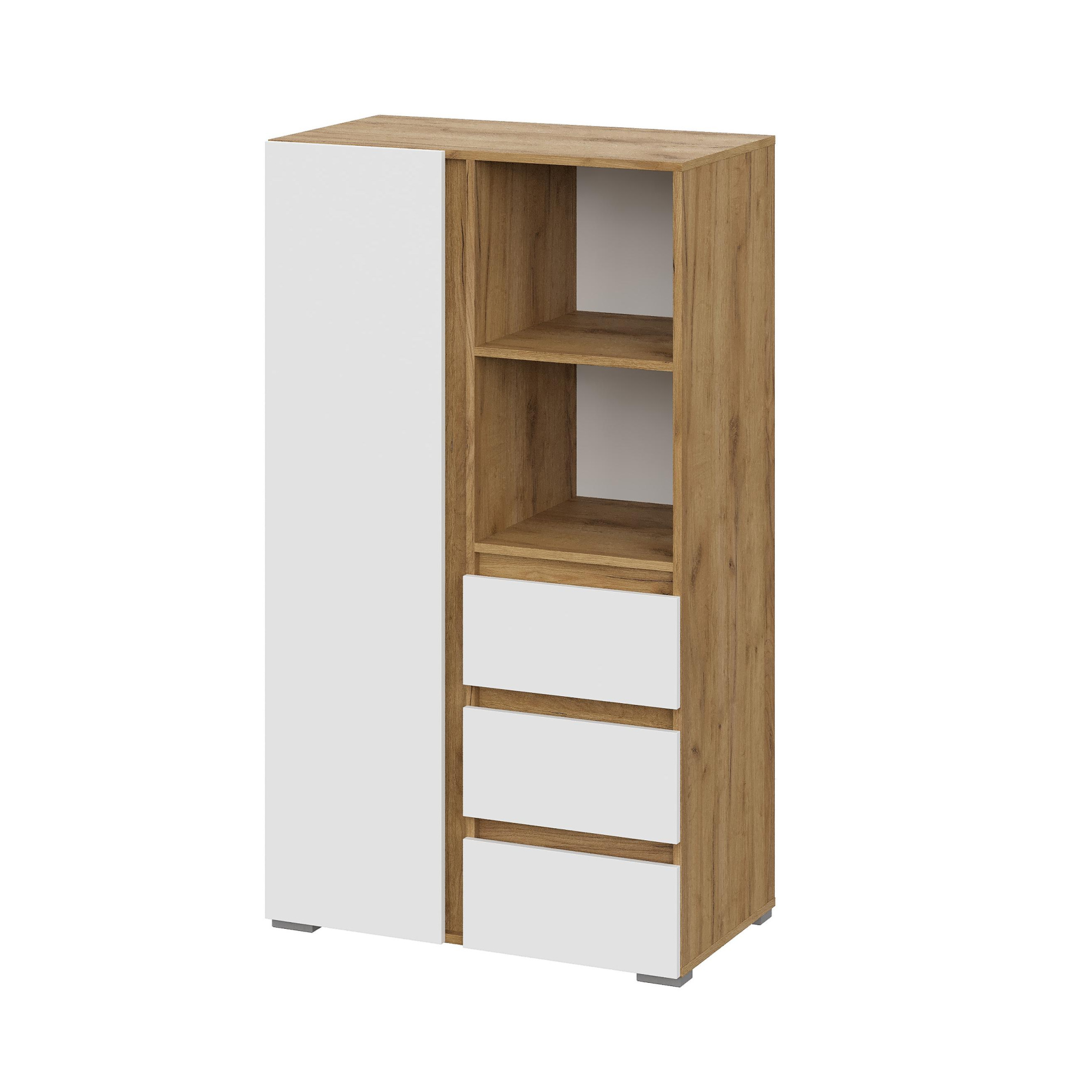 Люмо Шкаф ШК 03 802х1414х460 (ДУБ КРАФТ ЗОЛОТО/БЕЛ)