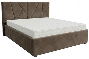 Кровать Рица-1 1,6*2,0 с П.М. Тк. Шторм 14 коричневый 1 кат  Апогей