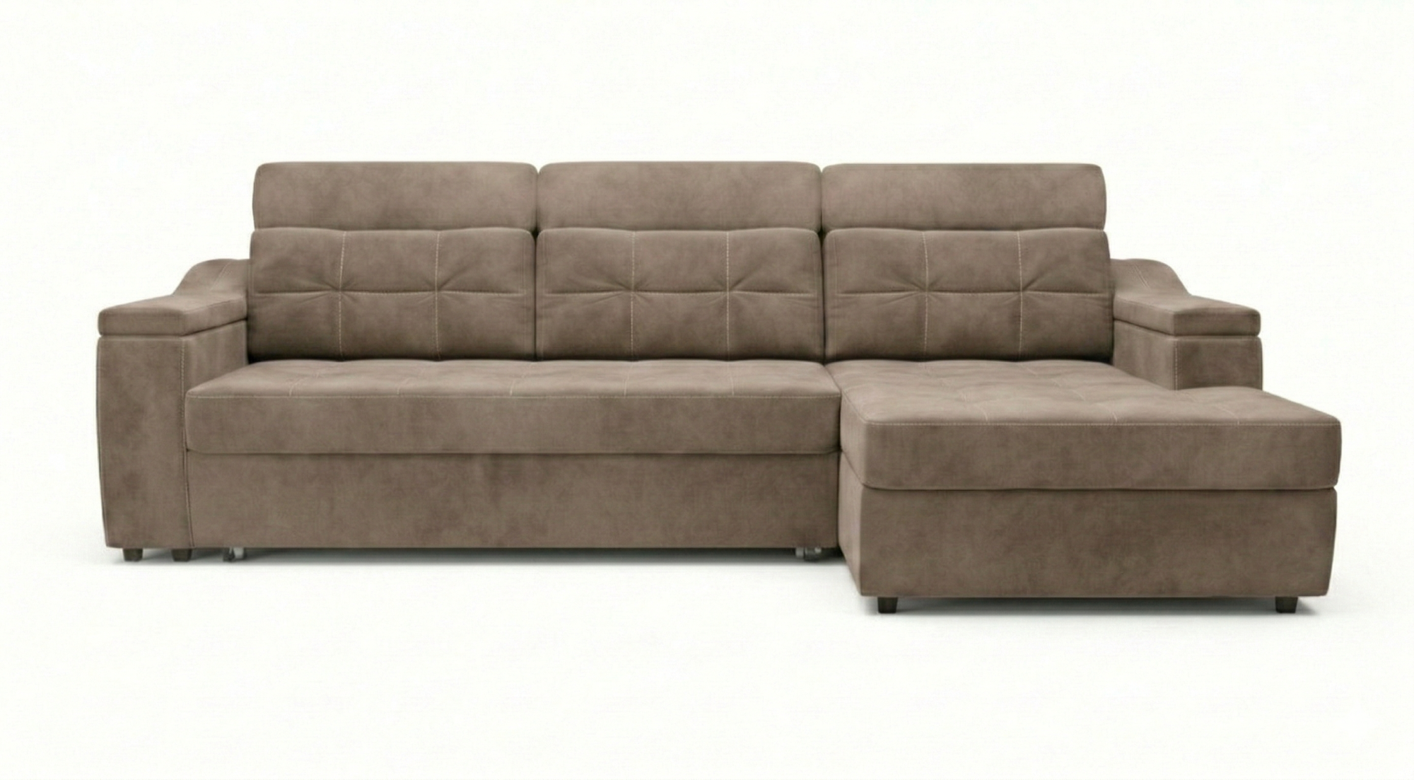 Диван угловой Бруно ДКУ-О NEW НБ правый Тк.Sensey Latte 3 кат Апогей