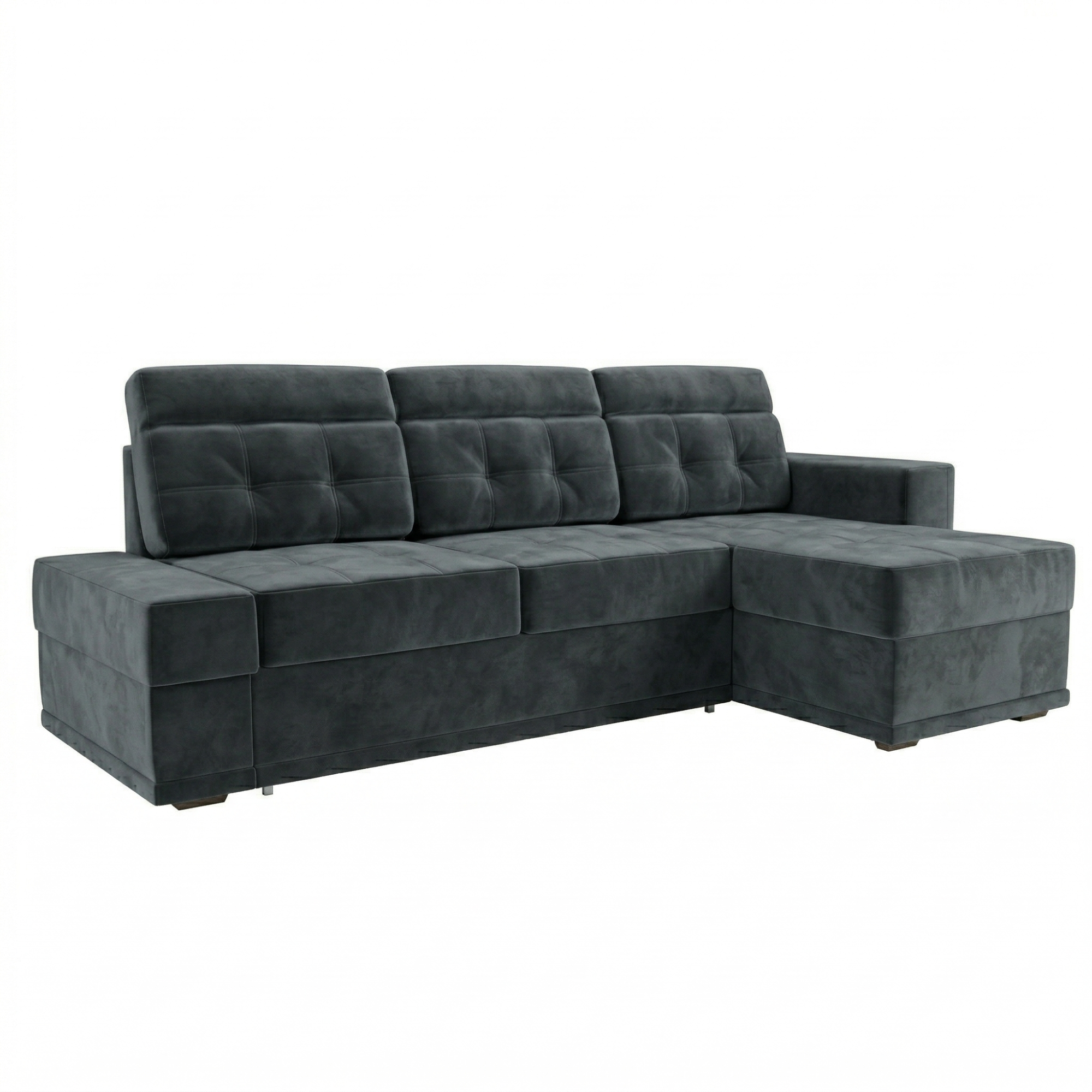 Диван угловой Мартин ДКУ-О с оттоманкой Тк.Катания VL-2101-17 серая дымка 1 кат Апогей