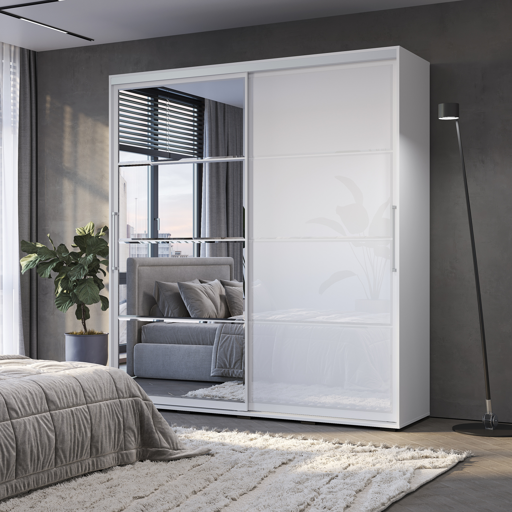 Шкаф-купе "Крафт-6" (белый)