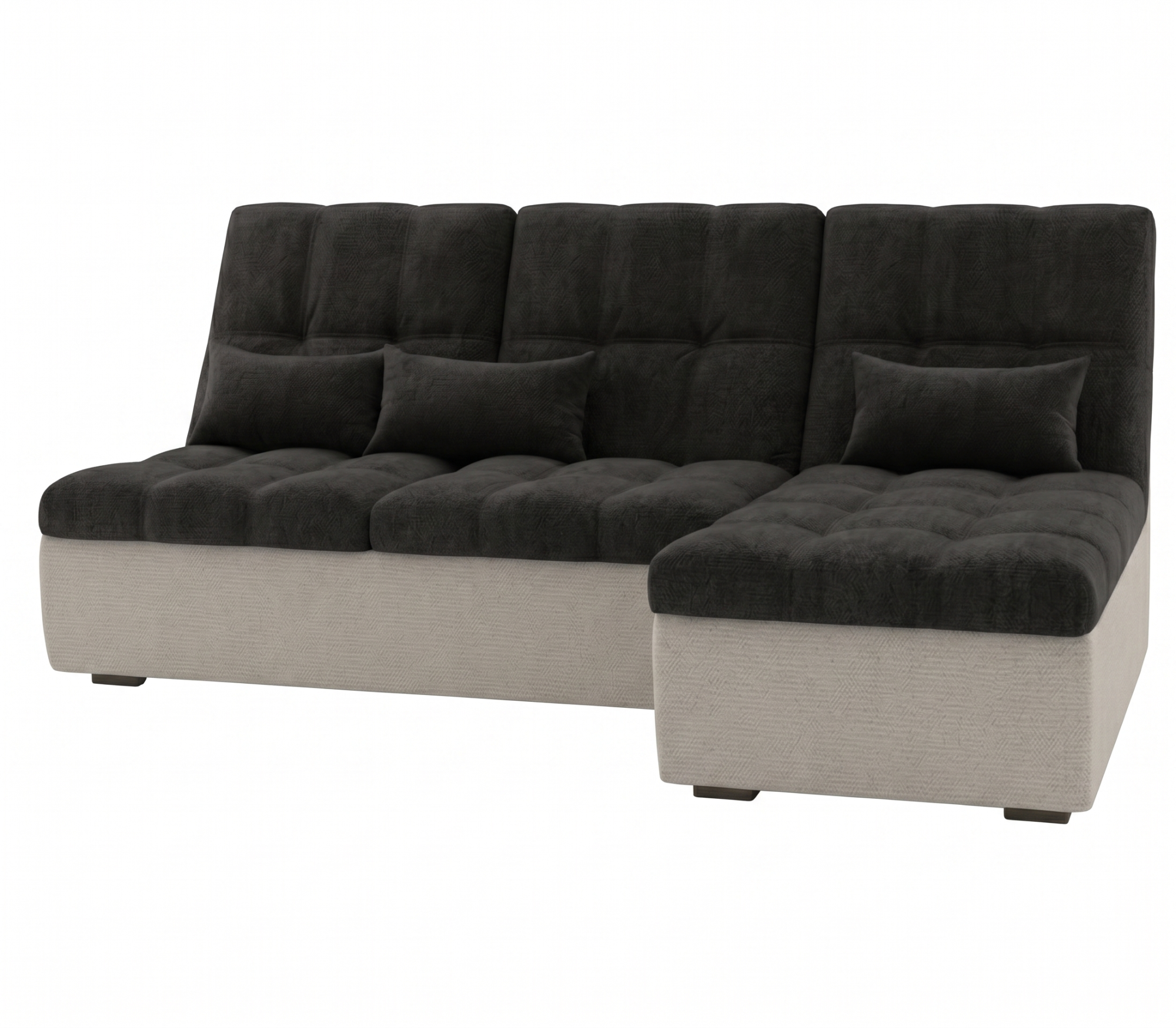 Диван угловой София-2 ДКУ-О латы Тк.Levis 6 стоун + Levis 2 песочный 1 кат Апогей