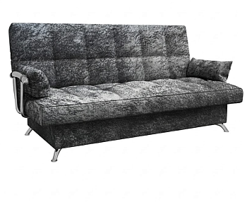 Диван Финка ДК с хром.бок. прямой Тк.DAKOTA 06 графит 1 кат Апогей