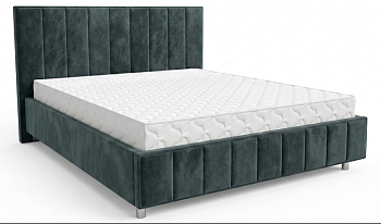 Кровать Кордова-4 1,4*2,0 Тк. Monaco 13 серо-зеленый 4 кат  Апогей