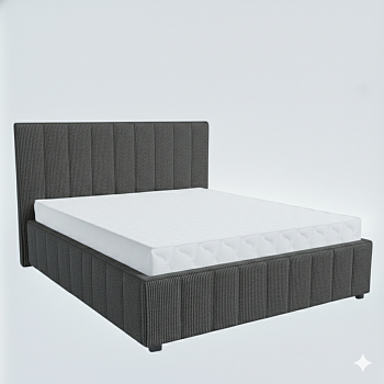 Кровать Кордова-1 1,6*2,0 с П.М. Тк. Vinuela 19 Anthracite UNIQ 7 кат  Апогей