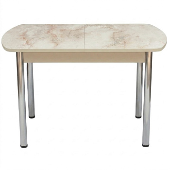 Стол Европейский раздвижной 1200(1500)*800 ноги хром Бежевое Пл.3076 марфил