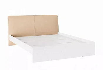 Кровать "Доминика" 1600 белый/кожзам бежевый