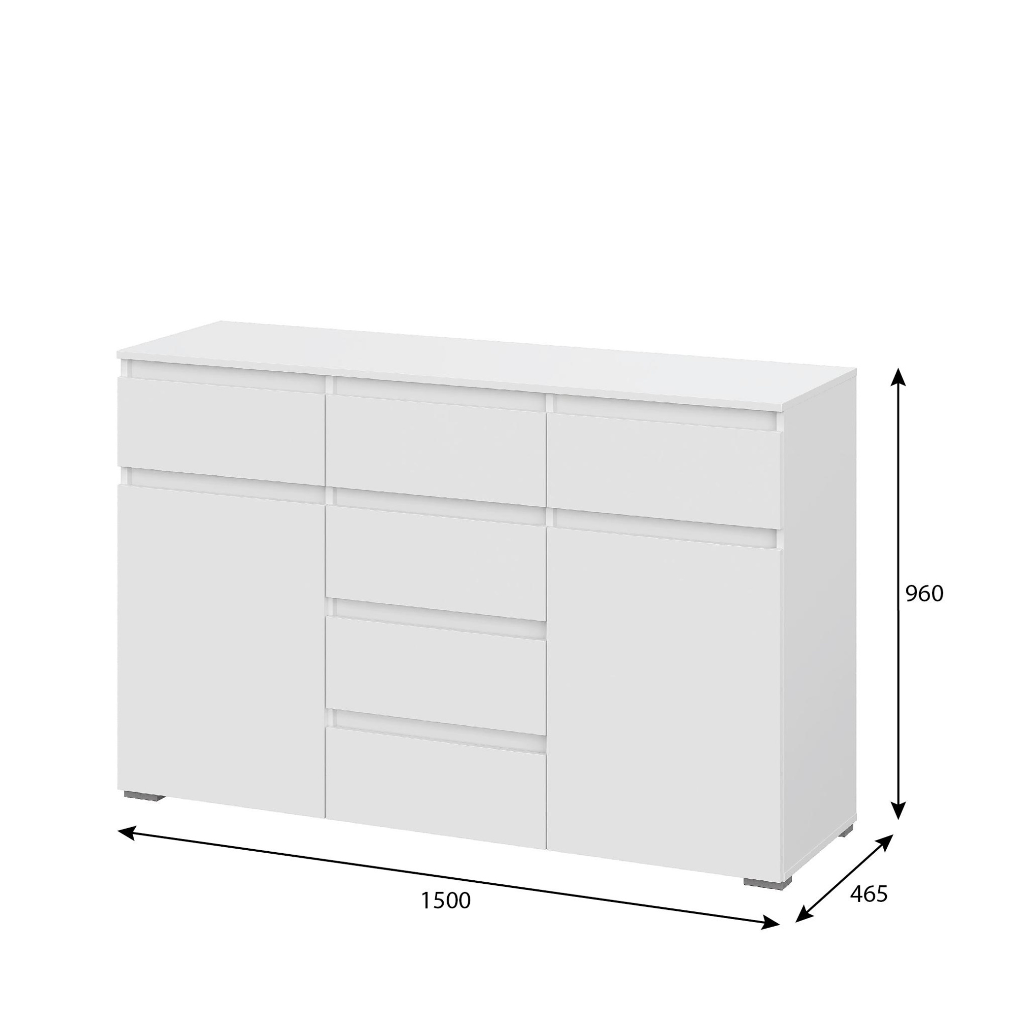 Люмо Комод КМ 03 (5 ящиков) 502х1188х460 (БЕЛ/БЕЛ)