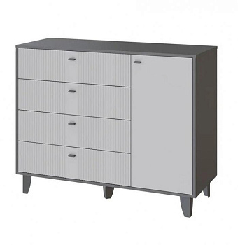 Комод Катрин-13 графит серый/светло-серый