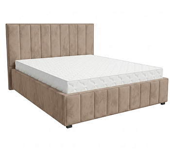 Кровать Кордова-1 1,6*2,0 с П.М. Тк.Шторм 305 светло-коричневый 1 кат  Апогей