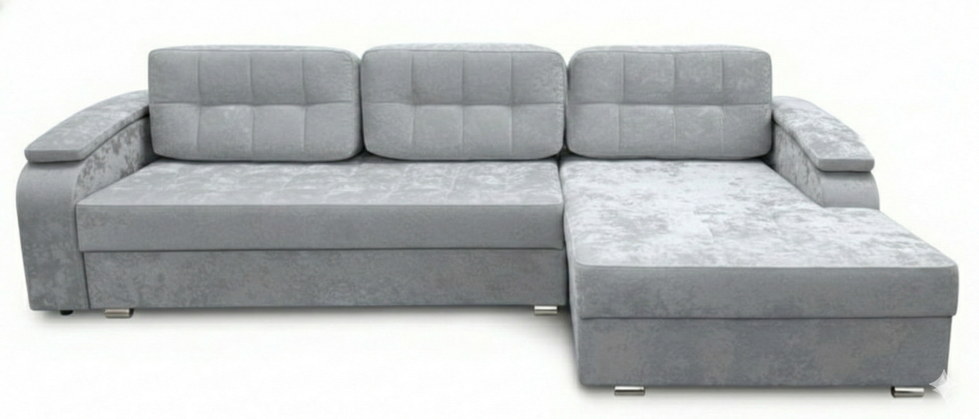 Диван Виктория Д3 с оттоманкой (правый) Тк.CF003-5 + CF003-5 4 кат ЭКО