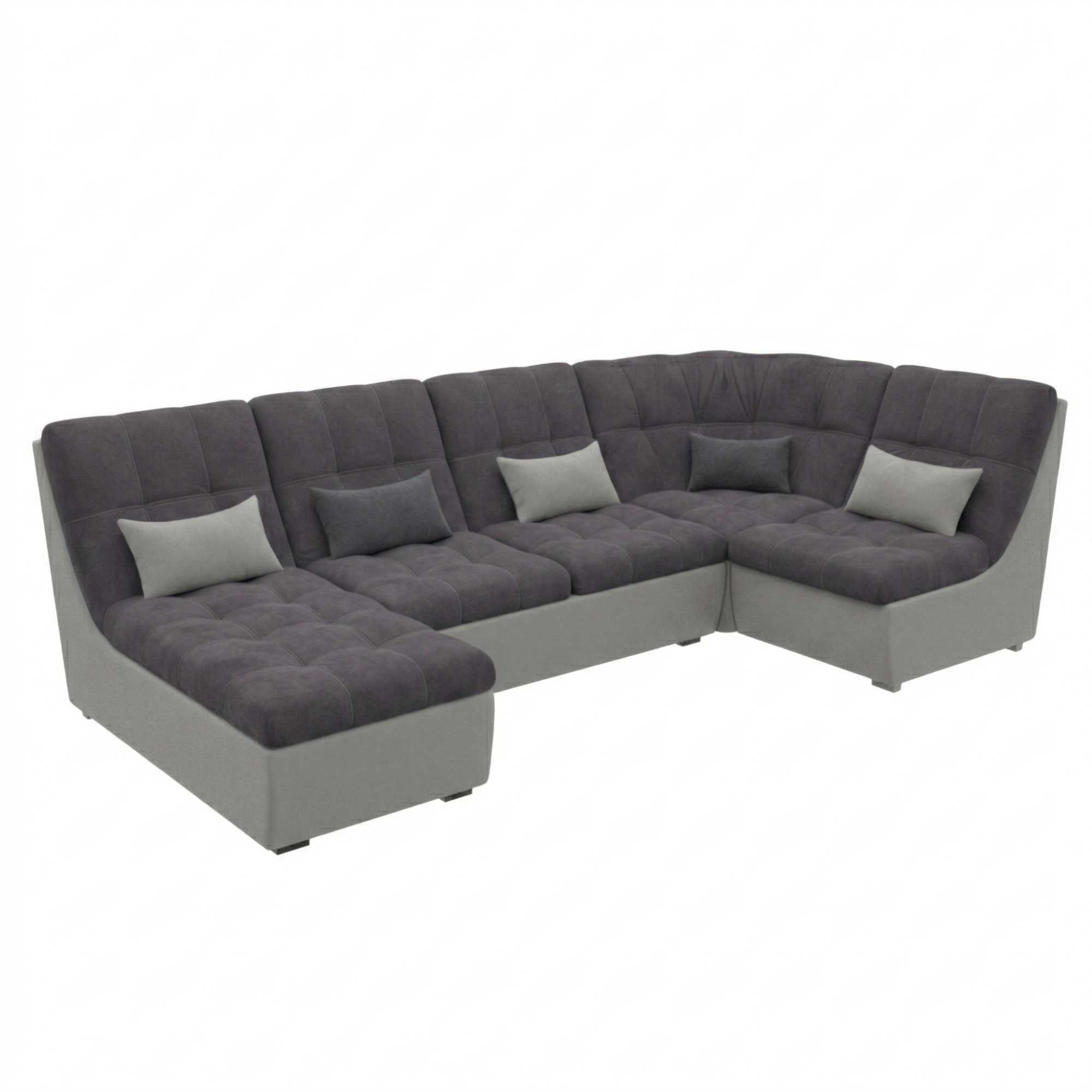 Диван угловой София-2 ДКУ латы Тк.LUMA 24 графит/LUMA 13 светло-серый 2 кат Апогей
