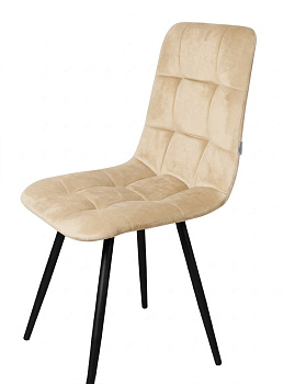 Стул "Фред" черный матовый (Томми 02 бежевый)