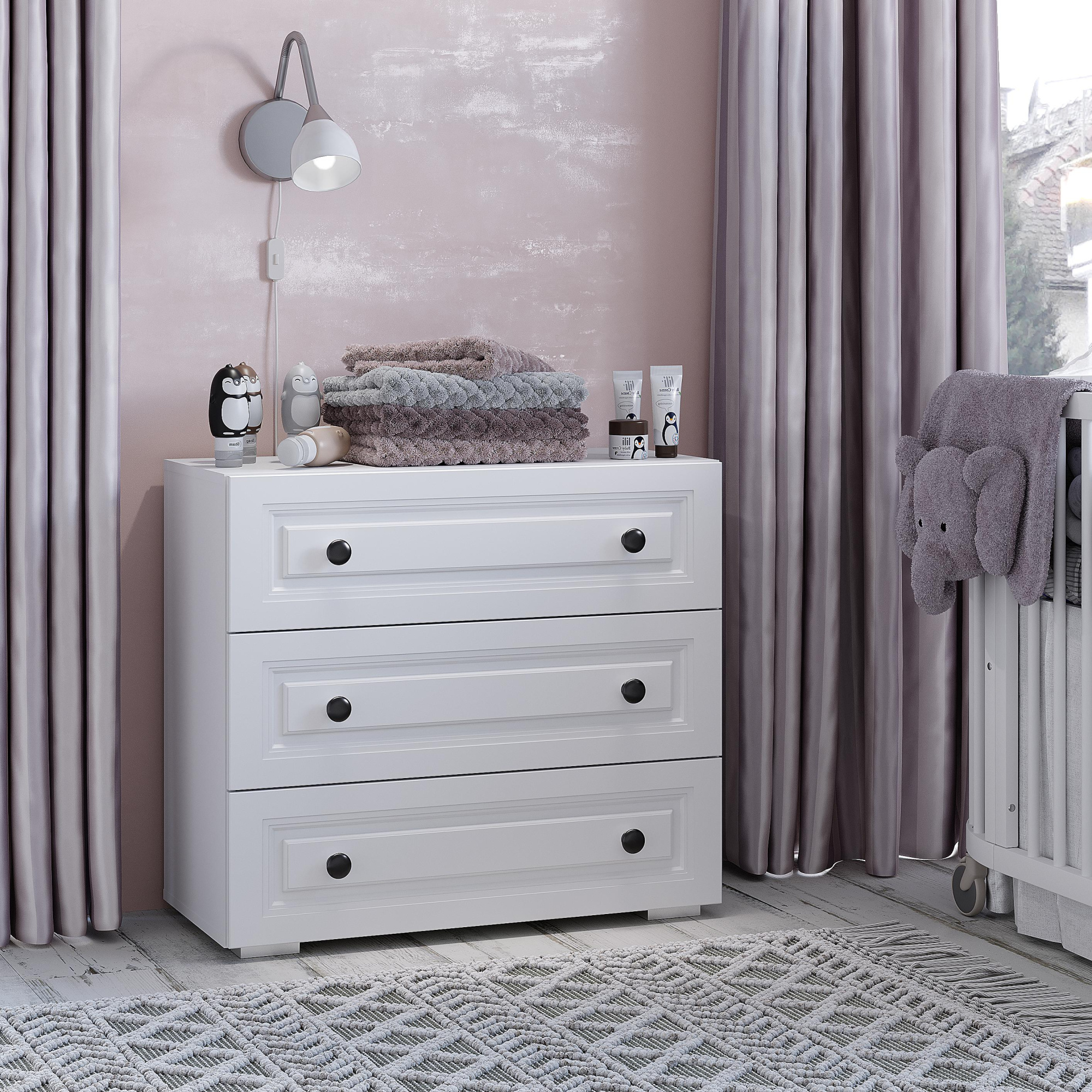 Комод "Софт" КМ-01 Белый/Эмаль белая (F26)