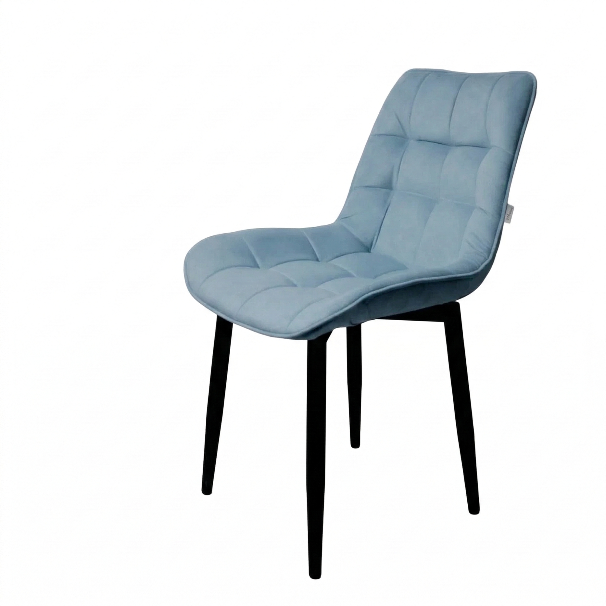 Стул "Бостон" черный матовый (Томми 21 серо-голубой)