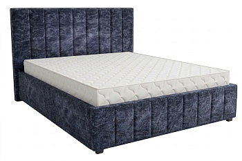 Кровать Кордова-1 1,6*2,0 с П.М. Тк. Toledo 06 синий 2 кат Апогей