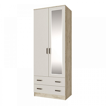 Шкаф комбинир-й Лагуна (0,8) с зеркалом дуб крафт серый/кашемир