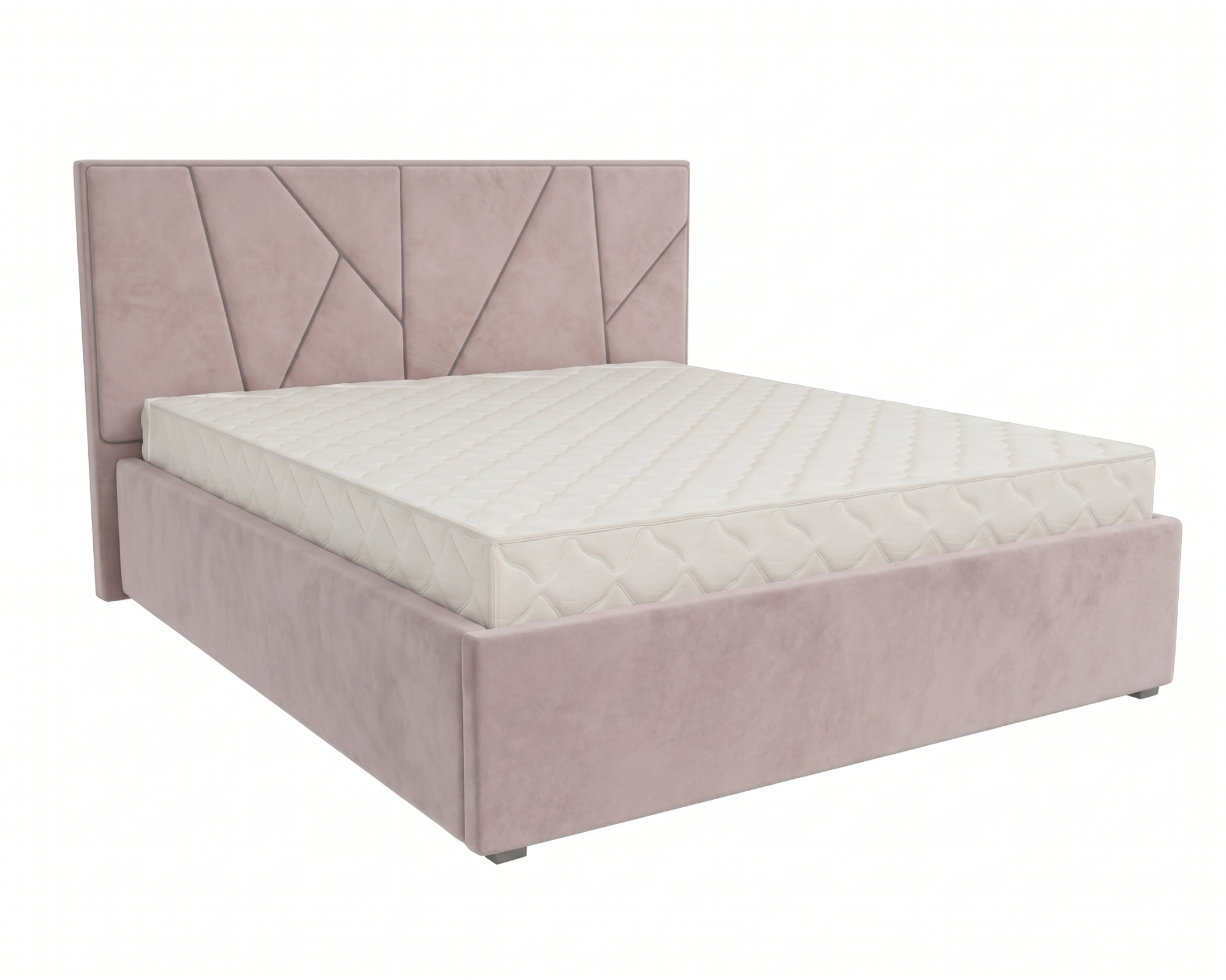 Кровать Рица-1 1,2*2,0 с П.М. Тк. Небби 306 розовый 5 кат Апогей