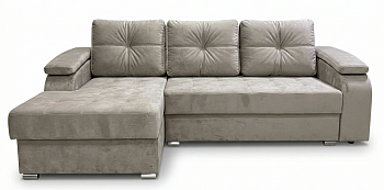 Диван Техас Д2 с оттоманкой (левый) Тк.Legacy Dove 4 кат ЭКО