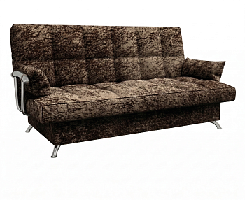Диван Финка ДК с хром.бок. прямой Тк.DAKOTA 02 темно-коричневый 1 кат Апогей