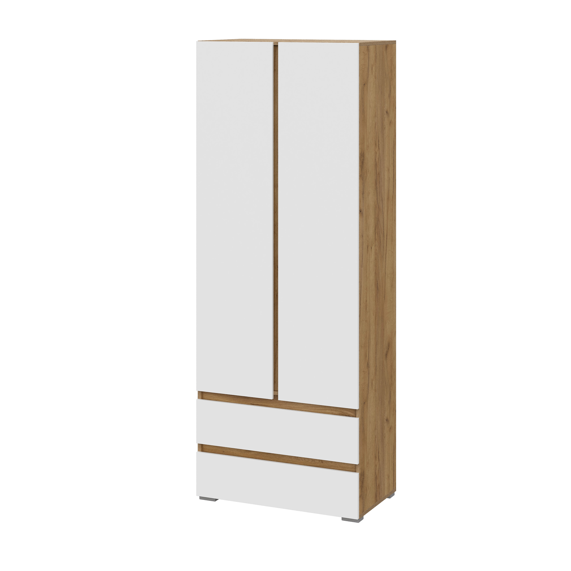 Люмо Шкаф 2-х створчатый ШК 01 800х2100х460 (ДУБ КРАФТ ЗОЛОТО/БЕЛ)