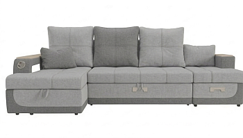 Диван угловой Лотос ДКУ левый Тк.Monaco 06 Grey (абсолют) + Monaco 14 U-Smoke (абсолют) 1 кат Апогей