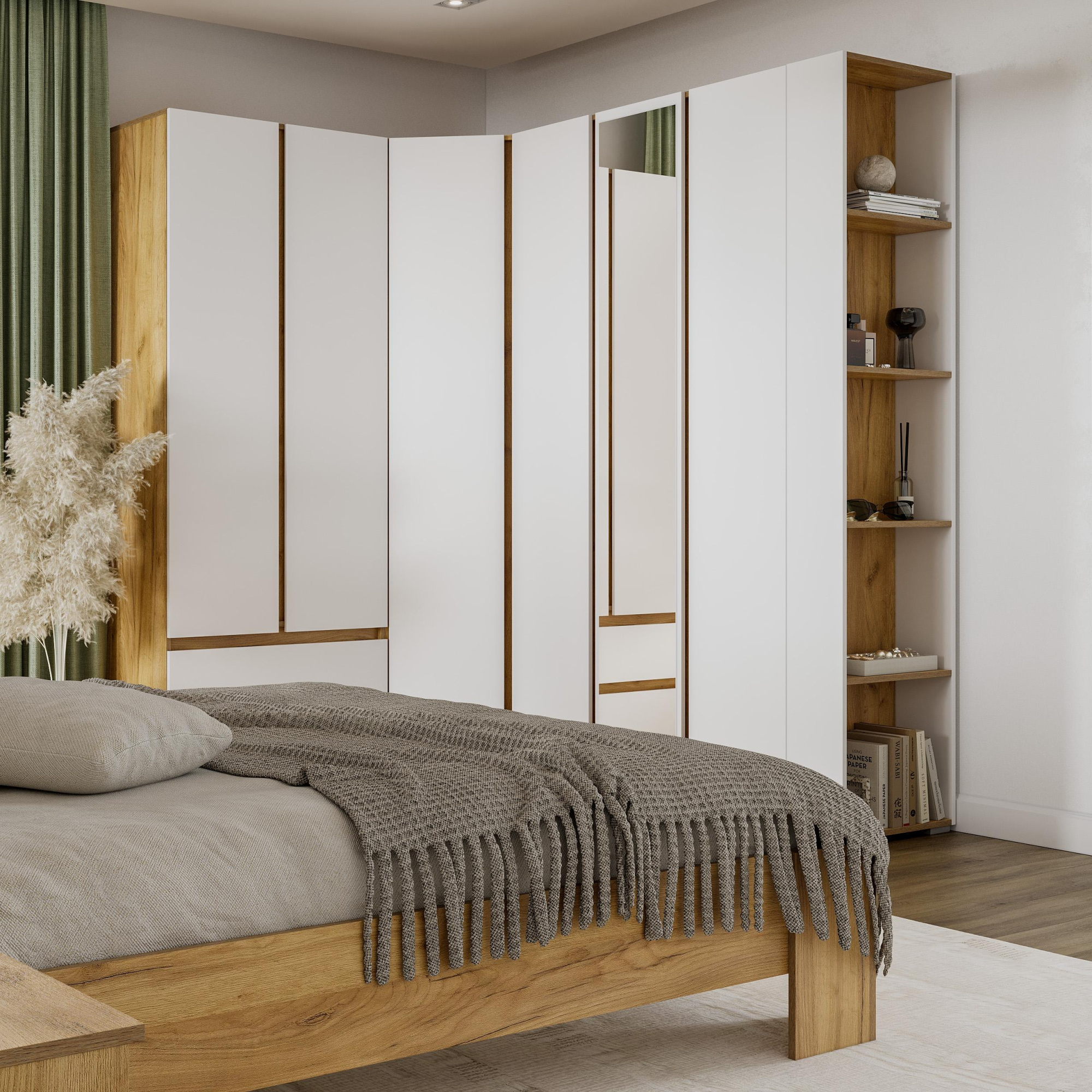 Люмо Стеллаж открытый СТЛ 01 200х2100х460 (ДУБ КРАФТ ЗОЛОТО/БЕЛ)