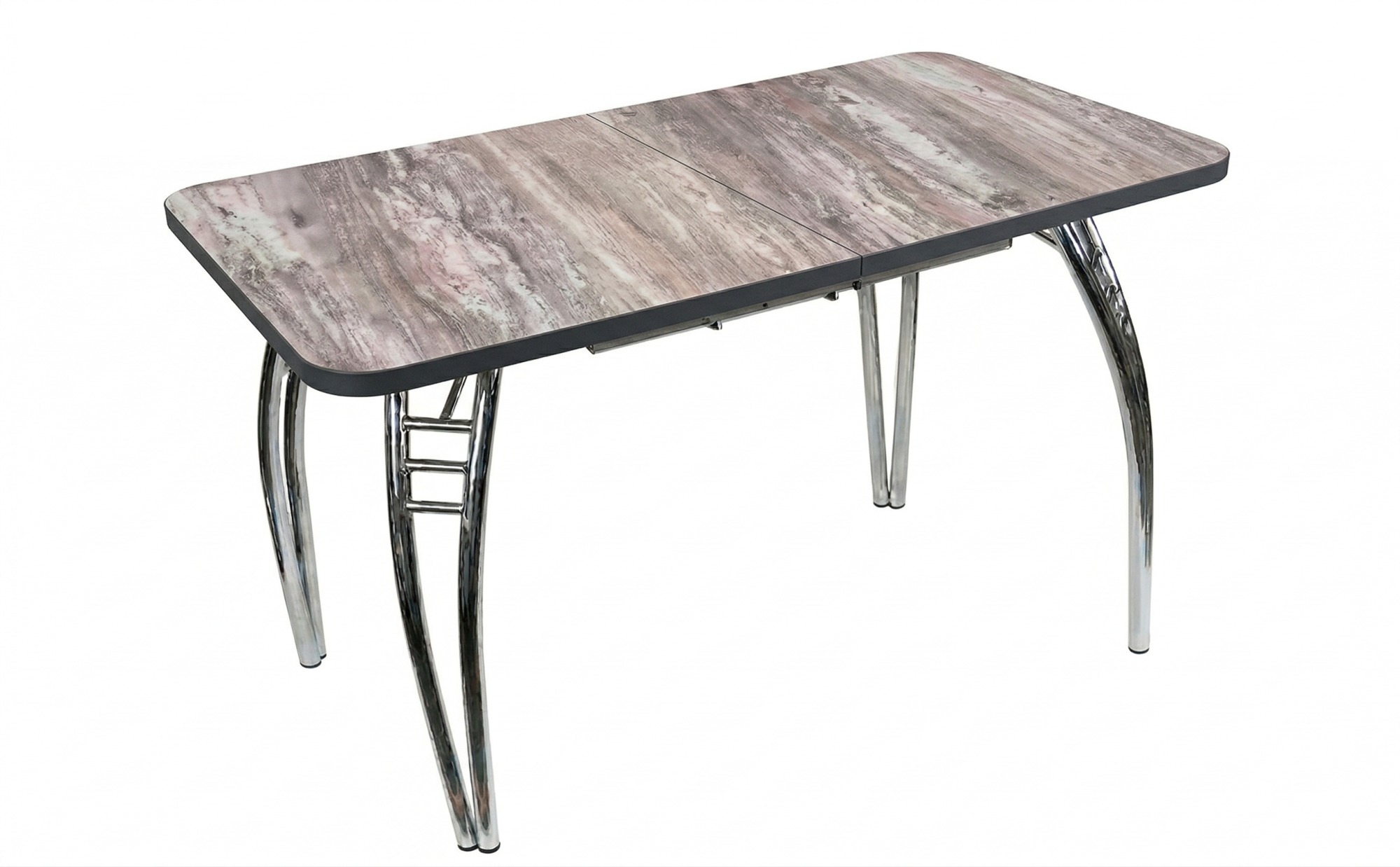 Стол Паук цельносварной раздв. БАБОЧКА 300мм (хром) кромка Графит/Пл.Бетон Пайн