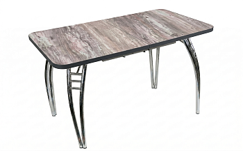 Стол Паук цельносварной раздв. БАБОЧКА 300мм (хром) кромка Графит/Пл.Бетон Пайн