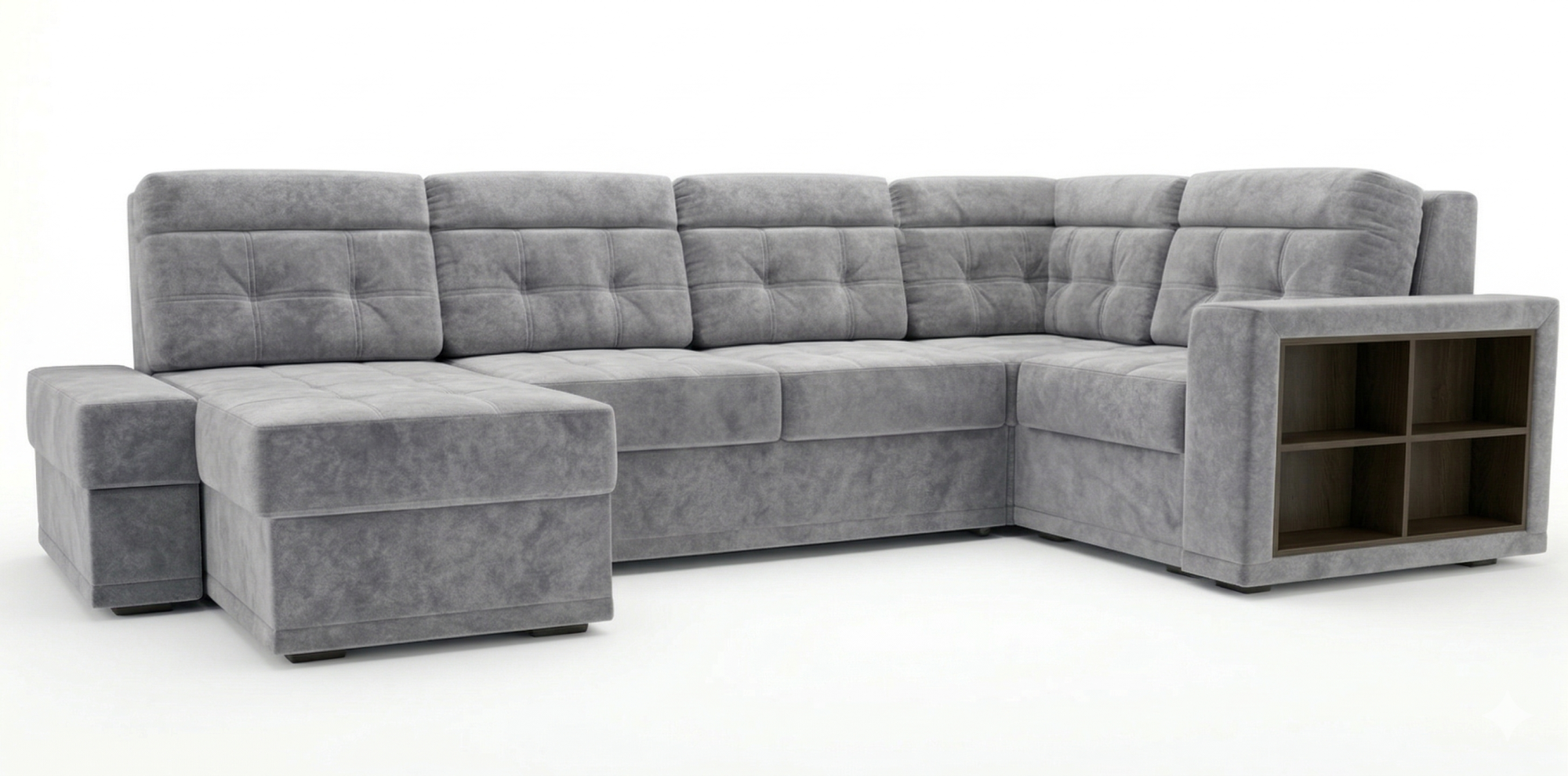 Диван угловой Мартин ДКУ-П Тк.Frisco 82 UNIQ серый кат 3 Апогей