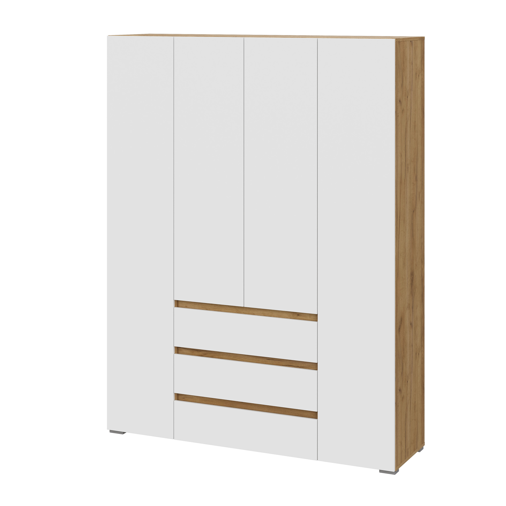 Люмо Шкаф с ящиками 4-х створчатый ШК 05 1600х2100х460 (ДУБ КРАФТ ЗОЛОТО/БЕЛ)