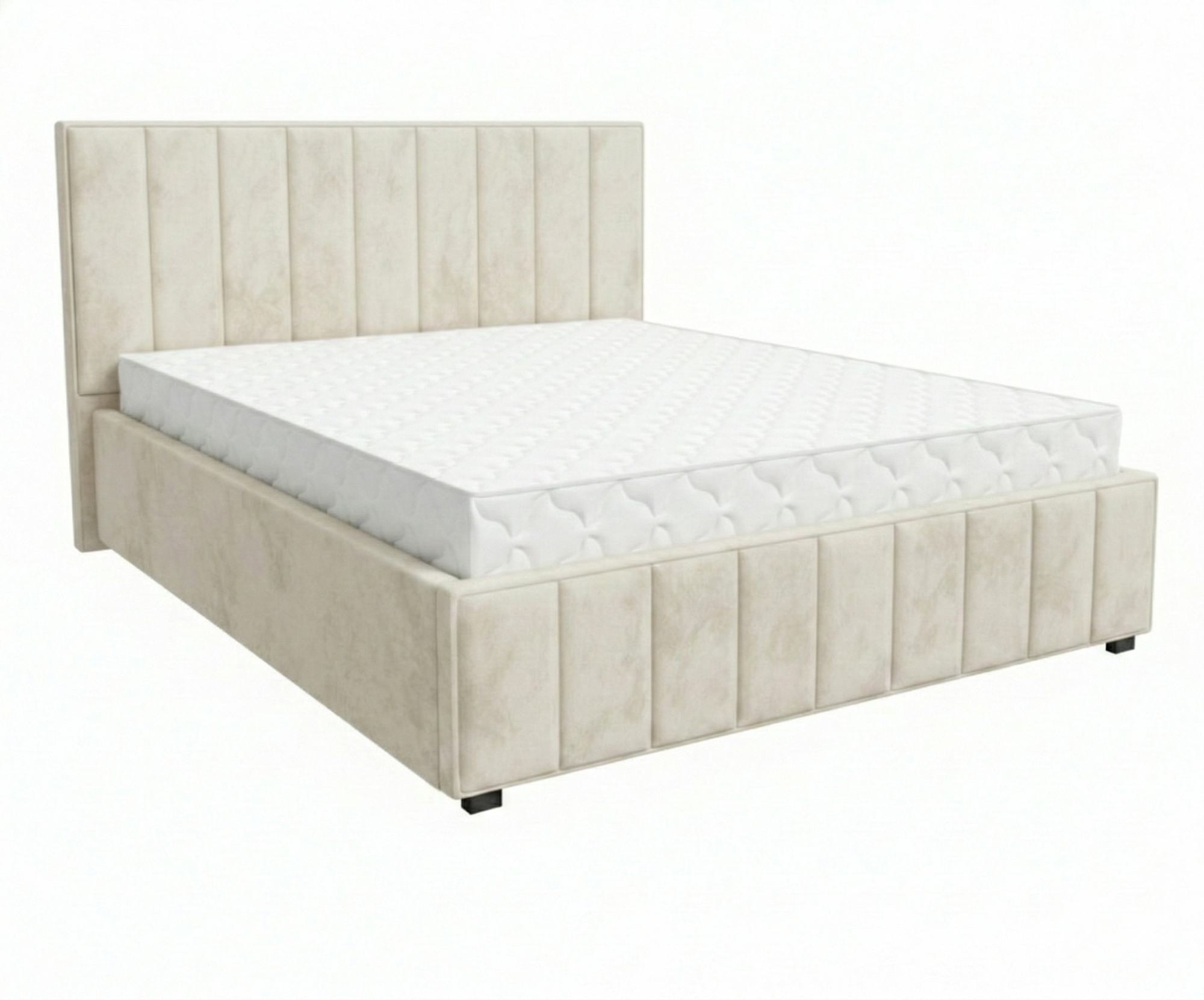 Кровать Кордова-1 1,6*2,0 с П.М. Тк. Небби 215 молочный 5 кат  Апогей