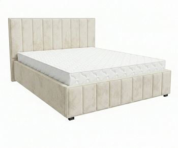 Кровать Кордова-1 1,6*2,0 с П.М. Тк. Небби 215 молочный 5 кат  Апогей