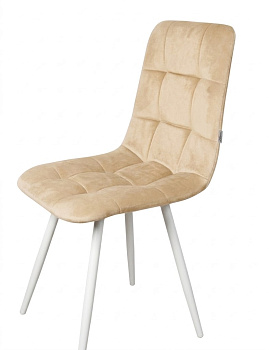 Стул "Фред" белый матовый (Velutto 07 бежевый)