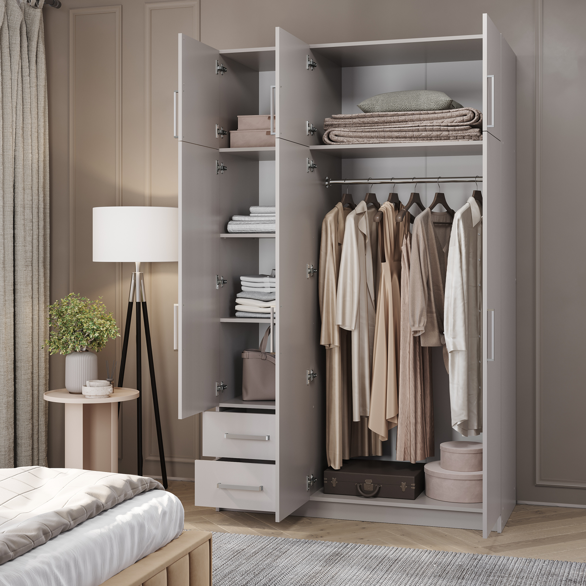 Шкаф 3-х створчатый с ящиками Кашемир