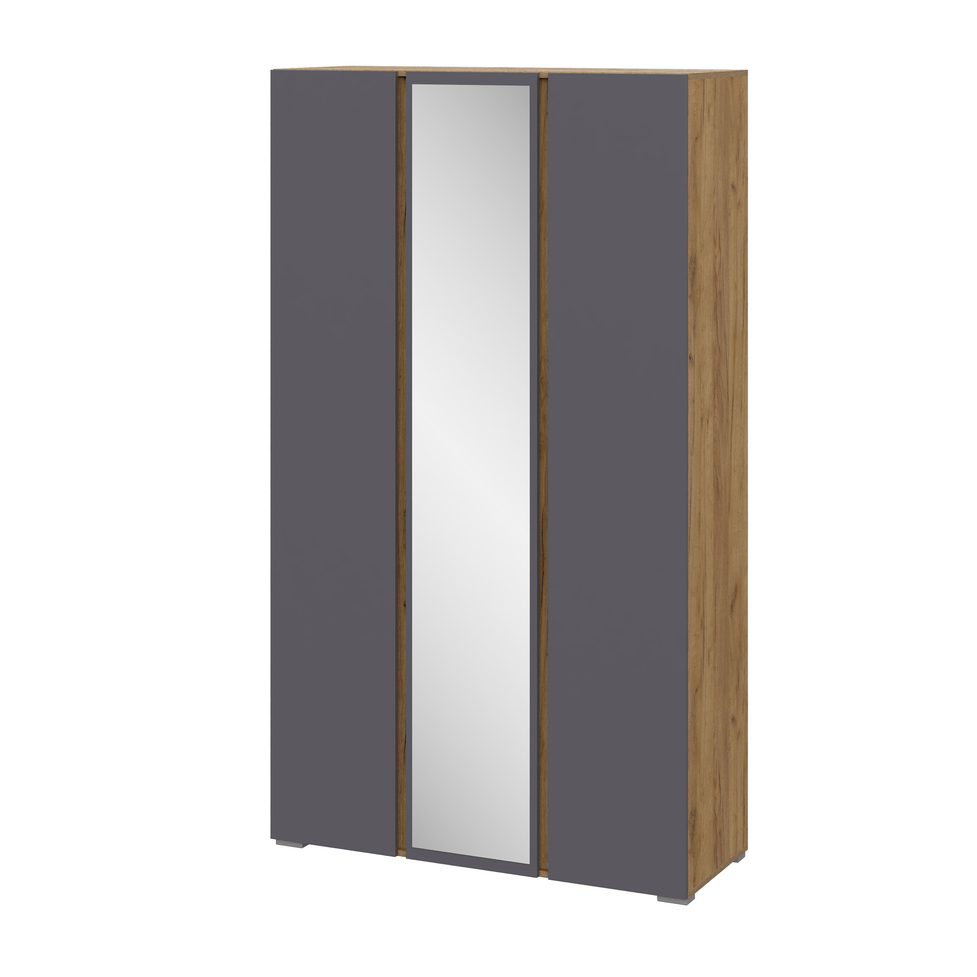 Люмо Шкаф с зеркалом ШК 02 1200х2100х460 (ДУБ КРАФТ ЗОЛОТО/СЕР)