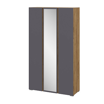 Люмо Шкаф с зеркалом ШК 02 1200х2100х460 (ДУБ КРАФТ ЗОЛОТО/СЕР)