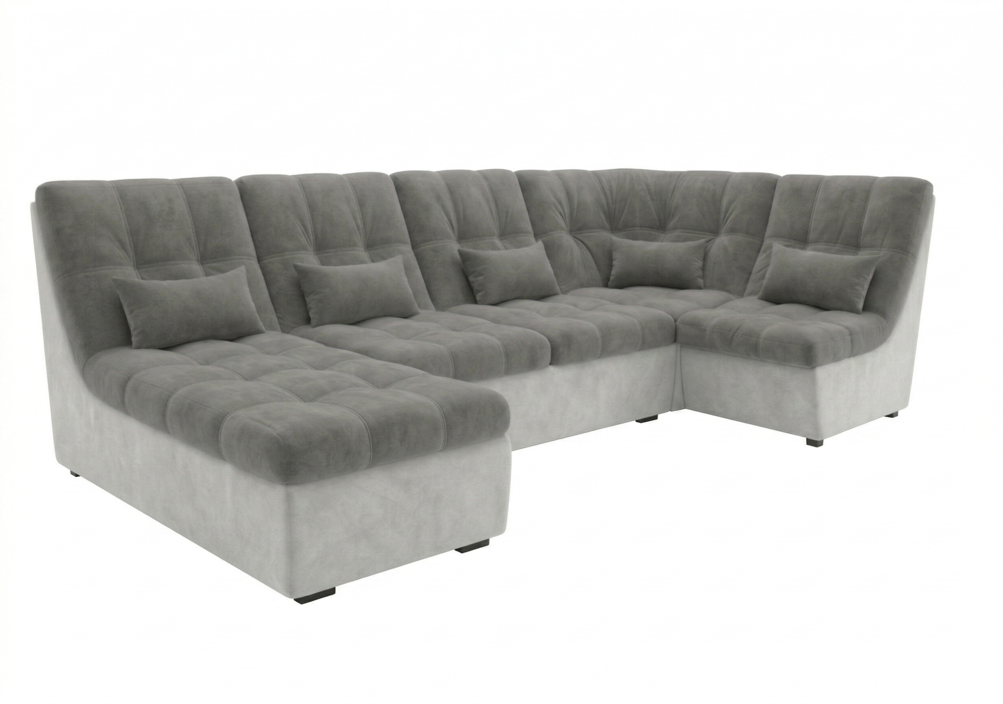 Диван угловой София-2 ДКУ латы Тк.Боска VL-1912-19 (темно-серый)+Боск VL-1912-17 (белый жемчуг) 1 ка