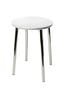 Табурет хром "Эконом" (Блисс кожзам белый)